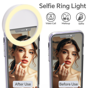 Portable Rechargeable LED Lighting Magnet Mini Pocket Makeup Mirror <strong>with</strong> <strong>Clip</strong> For Phone Beauty Photography Fill <strong>Light</strong> - Product Image 3