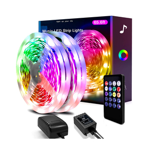 24V-16D-10M*2 5050 <b>RGB</b> Music Sync Built-in Copper IP20 Home Club Bar Decor Smart LED Strip Lights 24-Key Remote <b>Control</b> - Product Image 1