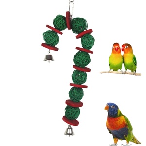OFAPET Juguete de Navidad para Pájaros, Bola Redonda de Ratán, Accesorios para Jaulas de Pájaros OF-1130 1131 - Product Image 2