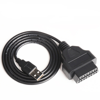 OBD2 Female head to USB2.0 male cable Car driving computer obd adapter GPS power cable