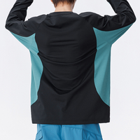 Haut de sport pour homme à manches longues, col rond, color block, séchage rapide, respirant, pour l'entraînement, vente directe usine