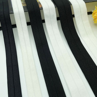 Bande élastique pliée à bord fileté Acme Acme M 1, épaisseur 1,5-2,5 cm, noir et blanc, motif horizontal en polyester, Chine