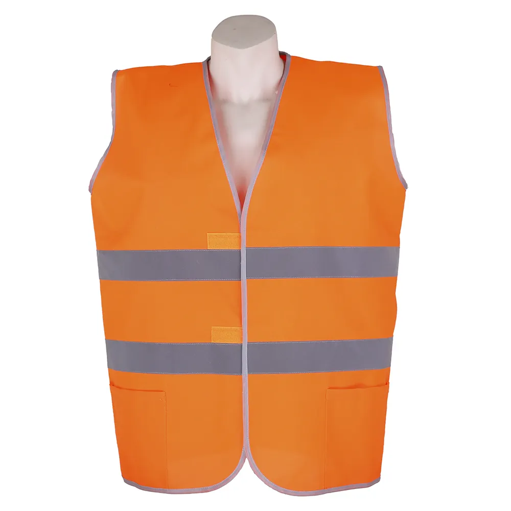 Uniforme de seguridad de alta visibilidad de clase 2, ropa reflectora básica, logotipo personalizado, chaleco reflectante de seguridad con dos bolsillos