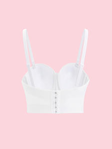 Fábrica al por mayor de lino bordado encaje flor Sexy deshuesado Bustier mujeres ramillete malla personalizado corsé Bar Top De Mujer - Product Image 4