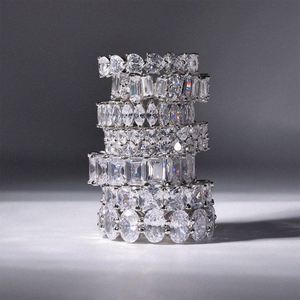 Bagues Dylam élégantes en argent S925 plaqué rhodium, zircone 5A à coupes variées, pour mariage, fiançailles et promesse - Product Image 6
