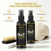 Kit de Nettoyage de Chapeaux Portable Premium 120ml - Éliminateur de Taches de Sueur et d'Huile, Élimination des Traces de Fond de Teint, 100% Naturel et Écologique