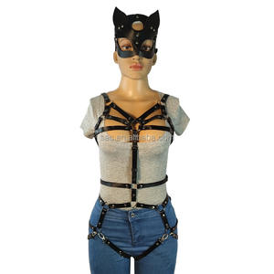 SacKnove 50107 Sexy Mode Corps Complet En Cuir Lingerie Discothèque <span class=keywords><strong>Tentation</strong></span> Bondage Harnais Body Avec <span class=keywords><strong>Renard</strong></span> Masque - Product Image 5