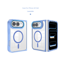 Étui pliable anti-rayures avec anneau magnétique transparent et protection d'angle pour caméra, compatible avec iPhone DUO Fold