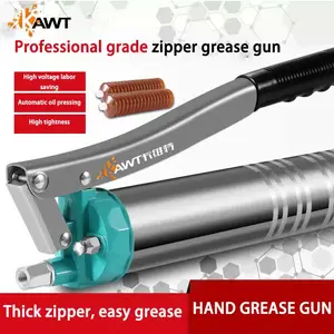 Heavy Duty Reinforced Double Piston 600 CC Hand Grease Gun PC Transparent Bold Piston Manual Grease Gun