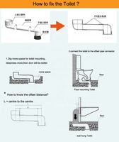 Adaptateur de connexion de toilette WC moderne longue distance de 4 pouces Longueur de bricolage pour salle de bain et sol