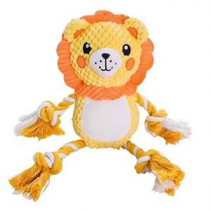Jouet pour chien Hippopotame qui gueule, peluche interactive durable et couineuse pour chiens de taille moyenne à grande - Product Image 4