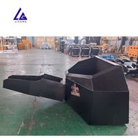 Bac de coulage de béton avec chute de déchargement hydraulique pour excavatrice et mini-chargeuse CE 1000 litres pour projets de fondations de colonnes