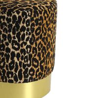 Tabouret pouf rond imprimé léopard Tabouret design moderne pour chambre filles chambre salon