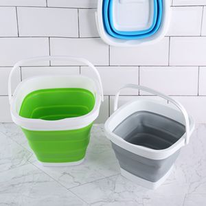 Seau pliable carré avec poignée, pliable, portable, pour le lavage de voiture en extérieur, la pêche, trois tailles et couleurs - Product Image 1