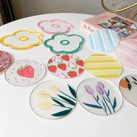 Sous-verre rond personnalisé en acrylique découpé au laser avec impression colorée pour usine