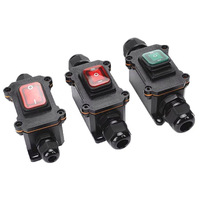 Boîtier d'interrupteur à bascule étanche IP66 16A 30A AC 250V avec indicateur LED rouge, vert, bleu pour contrôle de câble d'alimentation extérieur