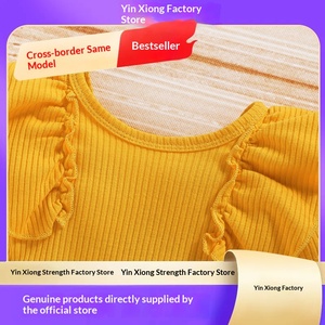 Top alla moda per bambina in velluto a coste lavorato all'uncinetto con motivo girasole e pelliccia di coniglio, per <span class=keywords><strong>Capodanno</strong></span> e estate - Luoyi - Product Image 3