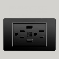 Prise murale électrique noire 118 Type US/AU 15A, norme américaine, Thaïlande, Vietnam, interrupteur électrique, noir brossé, USB Type C