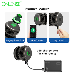 Onintelligent akıllı gizlilik kapı kilidi siyah elektrikli parmak izi topuzu kilit şifre dijital sürgü Tuya anahtarsız kilit - Product Image 4