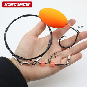 OEM 74 pouces, <span class=keywords><strong>flotteur</strong></span> de pêche pour appât vivant, avec hameçon circulaire 8/0, émerillons, mousqueton, équipement de pêche robuste <span class=keywords><strong>pré</strong></span>-noué - Product Image 6