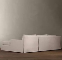 Baumwoll- und Leinen-Sofa im Französischen Landhausstil – RH Waschbarer Stoff für Wohnzimmer, Apartments und Hotels