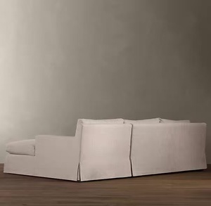 Sofá de algodón y lino en estilo <span class=keywords><strong>vintage</strong></span> de campo francés-Tela lavable RH para sala de estar, apartamento, hotel y habitaciones de hotel. - Product Image 6