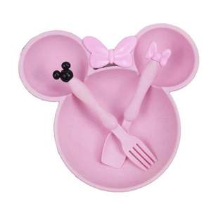 Assiettes divisées écologiques pour enfants, motif espace noir, personnalisables, en blé de qualité alimentaire, réutilisables et biodégradables, pour bébés - Product Image 1