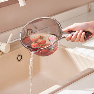Louche en plastique grande et profonde pour cuisine domestique, sans BPA, à long manche, transparente, pour l'égouttage de l'eau et le lavage des cheveux - Product Image 3