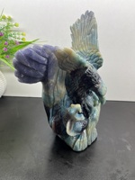 Statue d'animal en cristal naturel de haute qualité, sculptée à la main, personnalisée, en trolleite, hibou, pour ornement