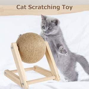 Boule à gratter en sisal naturel pour <span class=keywords><strong>chat</strong></span>, jouet anti-dépression pour chats et chatons d'intérieur - Product Image 6