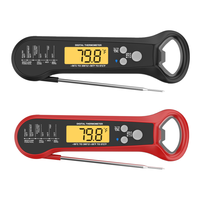 Thermomètre numérique pour viande en métal étanche à lecture instantanée pour barbecue avec ouvre-bouteille pour la cuisine et la grillade