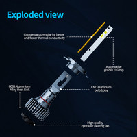 Phares LED de voiture super lumineux 22000 lumens 90W avec ventilateur, modèles H7 H4 9005 9006 H11