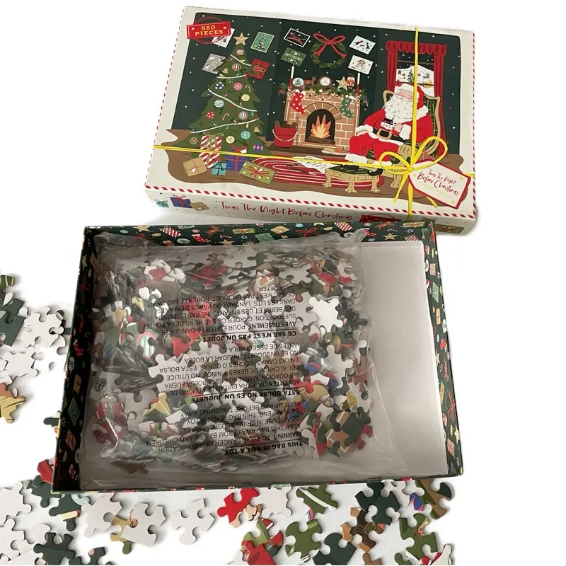 Hersteller Benutzer definierte Hochwertige recycelte bunte Pappe Papier Puzzle-Spiel 500 1000 Stück Puzzles für Erwachsene