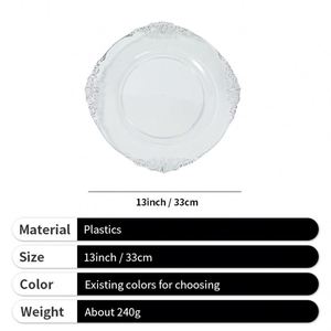 Nouvelle Arrivée 2024 Assiette de Présentation Blanche en Gros pour Dîner et Banquet, Bord Doré ou Argenté, 13 Pouces, pour Événements - Product Image 3