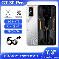 Teléfono Inteligente Android GT 30 Pro 5G de 7.3 Pulgadas, Deca Core, 16GB+1TB, Desbloqueo por Reconocimiento Facial, Venta al por Mayor, Teléfono Móvil Dual SIM