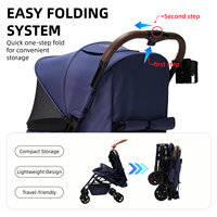 Poussette pliable pour animaux de compagnie, prix d'usine, cadre en acier, durable, imperméable, légère, chariot pour chiens et chats, pour les voyages, petits chiens et chats