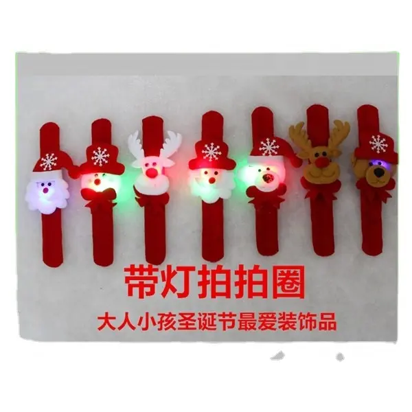 Christmas hair band colorful LED plush slap band for girls