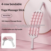 Bâton de massage en PP pour enfants, 465 mm, pour la relaxation du dos et des jambes, avec rouleau à picots pliable à quatre rangées