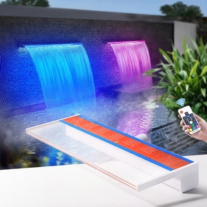 Cascada de Piscina de Plástico de Alta Calidad, Fuente de Agua para Exteriores con Luces LED de 7 Colores, Fuente de Jardín con Descenso de Agua - Product Image 1
