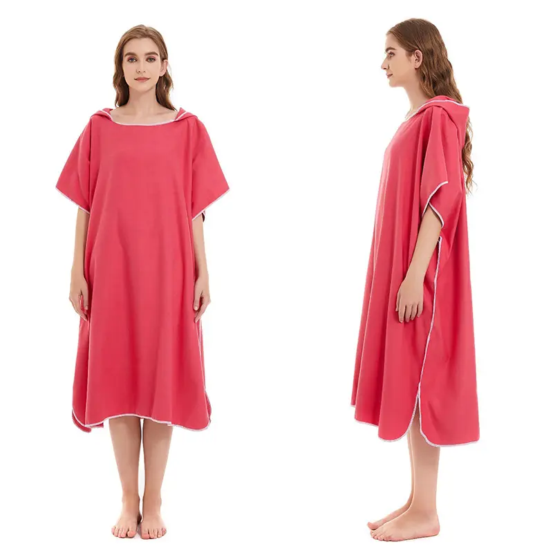 Poncho de Surf de microfibra, bata de baño que cambia de traje húmedo de secado rápido, toalla de playa para piscina y piscina con capucha