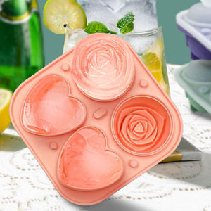 2024 cấp thực phẩm BPA FREE 4 sâu răng tăng Yêu Thương tình yêu hình trái tim Silicone khuôn băng dễ dàng phát hành Ice Cube khay với nắp - Product Image 2