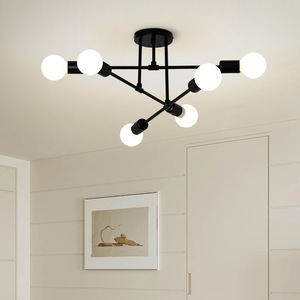 Hiện Đại Mỹ Thiết Kế Vàng LED Trần Mặt Dây Chuyền Đèn Sắt Chất Liệu Phòng Ăn Đèn Chùm Trang Trí Chiếu Sáng - Product Image 5