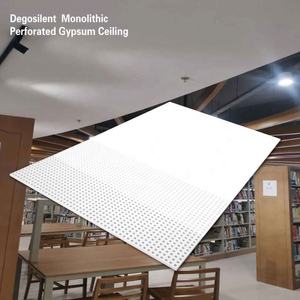 Techo de Placas de Yeso Perforadas Monolíticas, Techo Acústico Sin Costuras con <span class=keywords><strong>Lana</strong></span> de <span class=keywords><strong>Roca</strong></span>, Paneles de Techo Insonorizantes Nrc0.9 - Product Image 1