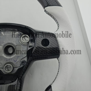 Spot New Products Perforated Leather Carbon Fiber for Tesla Model 3 Mode Y Car Steering <b>Wheel</b> - Product Image 5