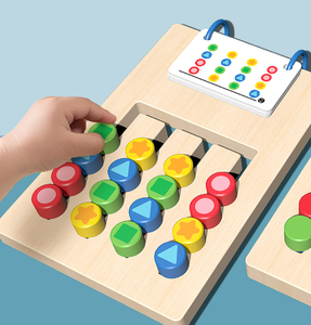 Jeu de position en bois double face à quatre couleurs formation à la <span class=keywords><strong>pensée</strong></span> logique reconnaissance de l'éducation précoce jouet d'intelligence des lumières - Product Image 6