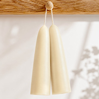 Bougie conique en cire d'abeille blanche pour l'église, la maison, l'autel, la décoration de table de mariage, longue durée de combustion, sans fumée, anti-goutte, bougie artisanale