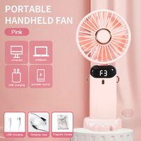 Mini ventilateurs de poche portables rechargeables par USB Design de silhouette noir et rose personnalisé Air de refroidissement pour une utilisation de bureau de voiture électrique portable