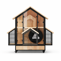 USMILEPET Villa pour chat, maison pour chat orientale, maison pour chat en bois, élégante, décorative, artisanale, de luxe, en bois massif, cage pour chat d'intérieur