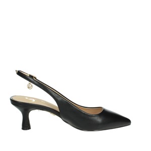 Gp587 scarpe con tacco alto con Slingback nero sandalo da sposa con chiusura Slip-On a punta 3cm tacco gattino sottile - Product Image 4
