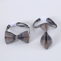 Collier à nœud papillon rayé en coton et polyester de style britannique pour chat et chien, accessoires anti-suffocation pour mariage